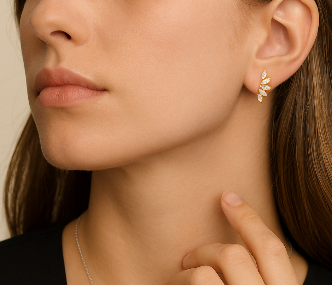 Gold & Diamond Hoop Earrings